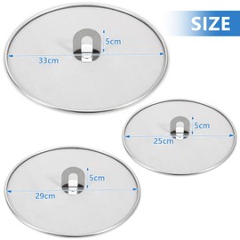 Splatter Screen for Kitchen, Stainless Steel Fine Mesh Splatter Screen for Frying Pan, 13” Grease Splatter Guard with Fold Flat Knob