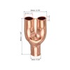 sourcing map Tee Y Type Copper Fitting Welding Joint Split
