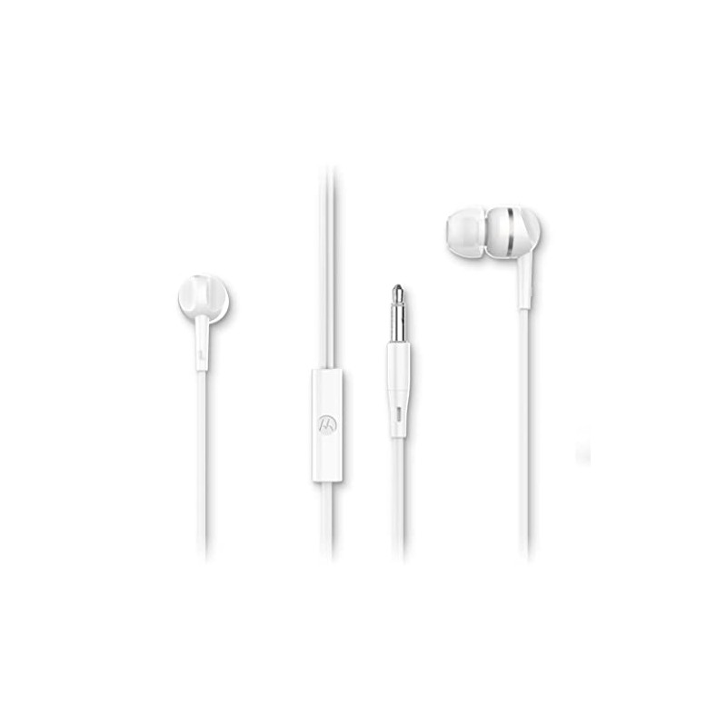 Motorola Sound- Earbuds 105 Audífonos Cableados con Micrófono Manos Libres,