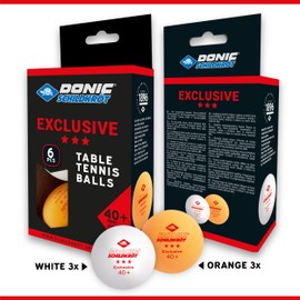 Donic-Schildkröt Avantgarde 3-Star Table Tennis Ball, Poly 40+ Quality, 6 Pieces in a Blister, 3x White/3x Orange, 608533