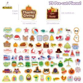 CHEFAN Felt Board Pieces for Holiday Seasonal Decorations, Felt Pieces for Festival and Season Felt Letter Board Accessories, Precut Flannel Board Story Pieces - 79 Pieces