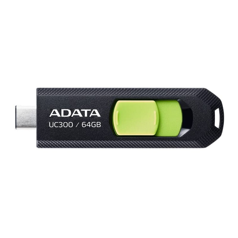 ADATA 64GB USB3.2 UC300 Type-C USB Flash Drive Negro/Verde