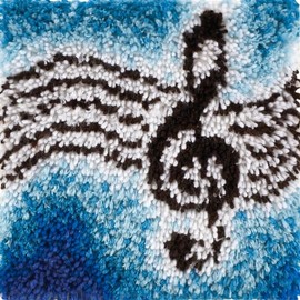 Latch Hook Kit for Adults, Latch Cushion Kits and Embroidery Kits for DIY Crafts, Latch Hooks, Rugs, Cushions, Mats, Craft Kits (Music Notes)