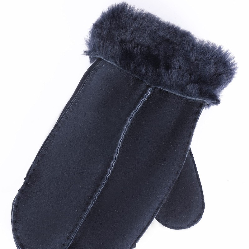 Vaisiteng Women's Double Face Sheepskin Gloves Warm Shearing Leather Mittens