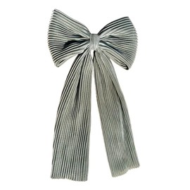 Women's Velvet Hair Barrettes Hair Bow Clips Long Tail Alligator Clips Hair Accessories (Grey)