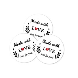 Made with love just for you stickers labels tags, small business thank you notes for customer orders