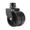 Rockane Dual 6'' Black Trailer Jack Swivel Caster Wheel Replacement,