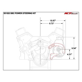 ICT Billet SBC Power Steering Bracket Pump Bracket Electric Water Pump Billet 350 Small Block Chevy Adjustable 551360