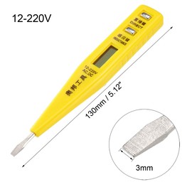 sourcing map Digital Voltage Tester Electric Pen Screwdriver LCD Circuit Detector Break Point Test Pen 3mm Slot AC12-220V
