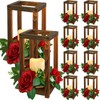 Hushee 30 Pcs Integrated Wedding Lantern Centerpiece Rustic Wooden Holder