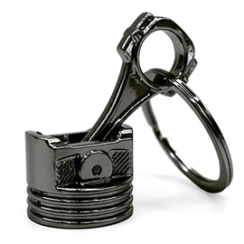 VmG-Store Engine piston XL key fob chrome engine key tuning, Black chrome