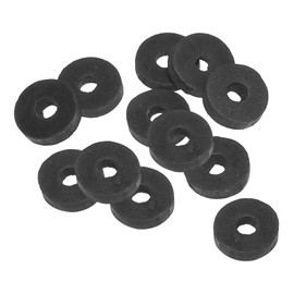 PATIKIL M4 Rubber Flat Washer, 12 Pack 4mm ID 13.8mm OD 3mm Thick Sealing Spacer Gasket Ring for Faucet Pipe Water Hose Fastener Bolt, Black