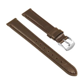 StrapsCo Classic Women's Leather Quick Release Watch Band Strap - Brown - 12mm - Standard Length