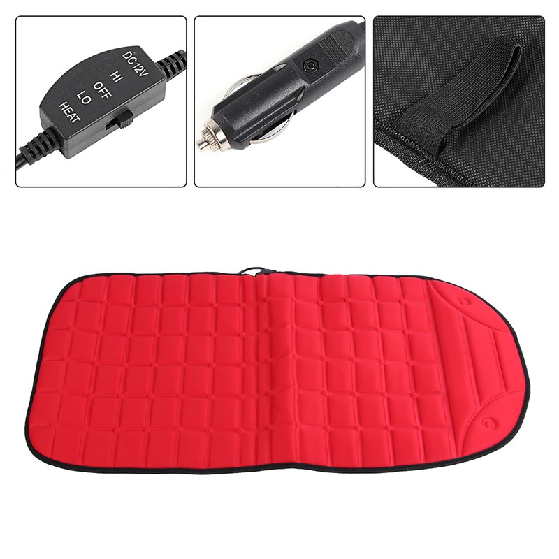 Thickening Heated Car Single Seat Cushion Chair Heating Pad 12VRed