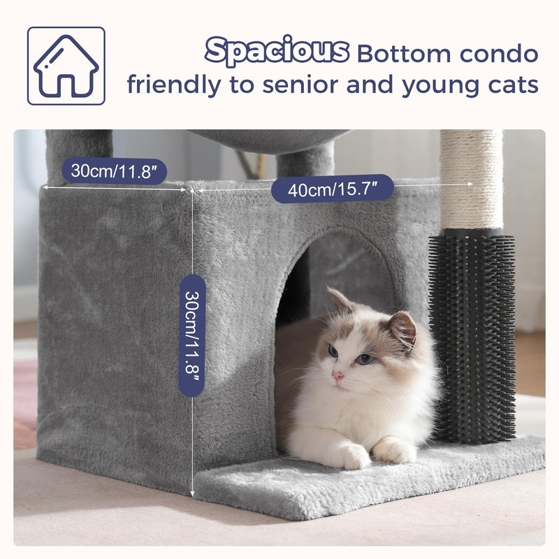 Pawfessor Cat Tree 32 Inches Small Cat Tower with Large