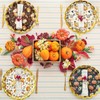 JarThenaAMCS 48Pcs Fall Paper Plates Pumpkin Maple Leaf Scalloped Disposable