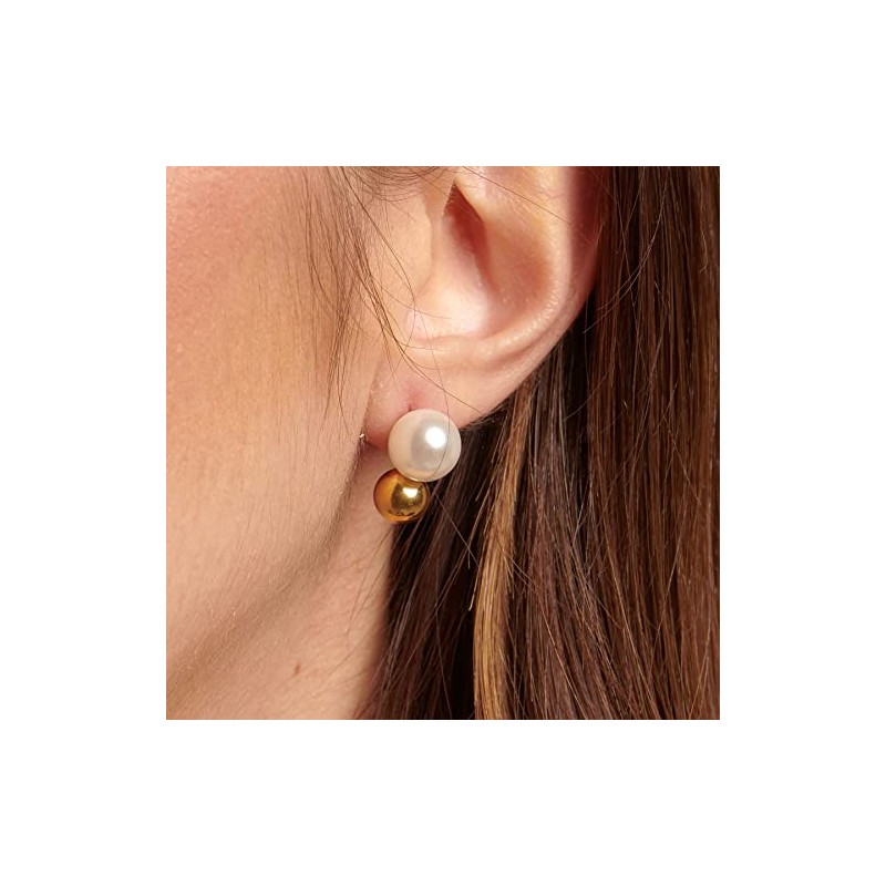 Brosway Perfect Earrings for Women Stainless Steel and Gold Pearl