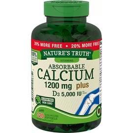 Nature's Truth Absorbable Calcium Plus with D3 5000 IU Softgels 1200 mg 120 Ct