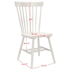 SAFAVIEH Home Collection Parker Farmhouse Off-White Windsor Spindle Solid Wood Dining Chair Set of 2