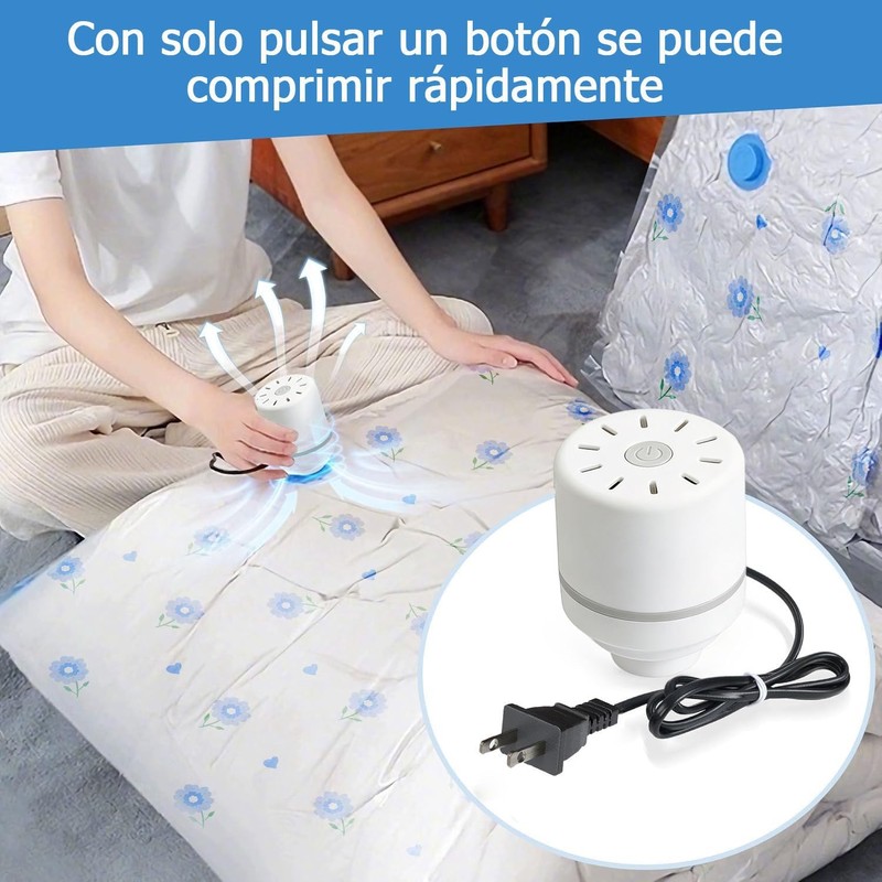 12 Bolsas de Almacenamiento de Compresión para Ropa con Bomba
