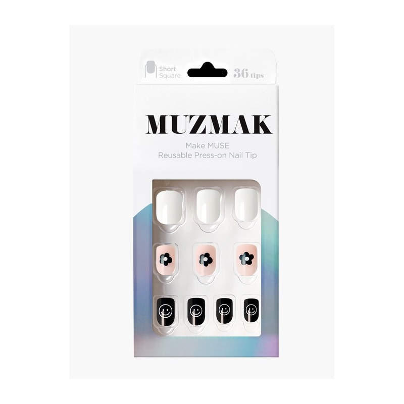 Reusable Nail Tip Smile Flower (Short Square) / 리유저블 네일팁