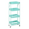 Origami 4 Tier Foldable Powder-Coated Metal Cart with Caster Wheels