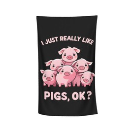 MIEPOS Cute Pig Beach Towel,32x52in,Quick-Dry Sand-Free Animal Bath Towels,Microfiber Lightweight for Travel Pool Yoga Beach Outdoor Activities Decor Accessories Gifts (Pink Pigs)