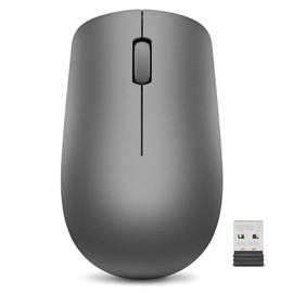 Lenovo 530 - Mouse inalámbrico de tamaño Completo para PC, portátil, computadora con Windows - Receptor Nano USB de 2,4 GHz, diseño ambidiestro, 12 Meses de duración de la batería - Gris Grafito