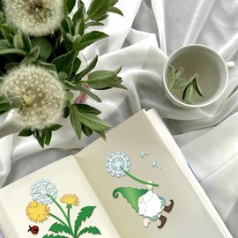 GLOBLELAND Gnome Metal Die Cuts Dandelion Flowers Cut Dies Metal Stencils for DIY Scrapbooking Cards Metal Cutting Die for Scrapbooking Cutting Dies DIY Album Card Making Decor Paper Craft