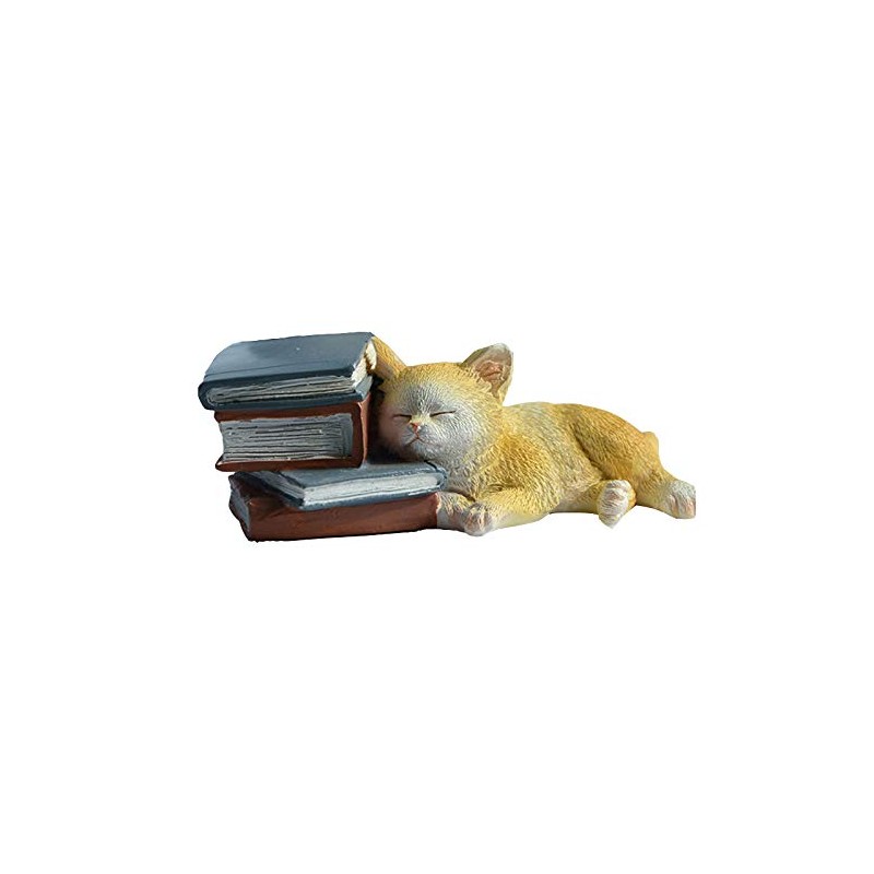 Gemmia Book Lover Figurine- Cat w/Books(Notice Size)
