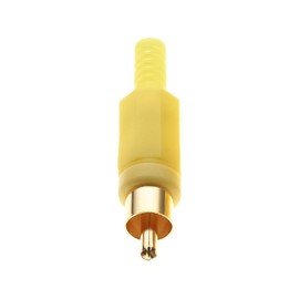 Phono Plug With Gold Plated Pins And Yellow Plastic Housing, Pack Of 10 - Male Plug Terminal Audio Video Connector Speaker Wire Adapter With Solid Construction