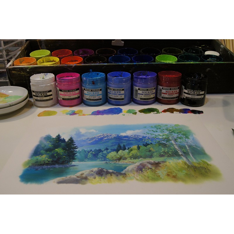 ニッカー 水彩絵具 ポスターカラー PJFセット12色13本セット 11ml(4号)