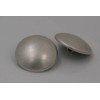 Silver matt slightly curved metal buttons with eyelet (10 pieces)