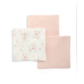 Mamas & Papas 3 Pack Large Cotton Muslin Squares, Floral
