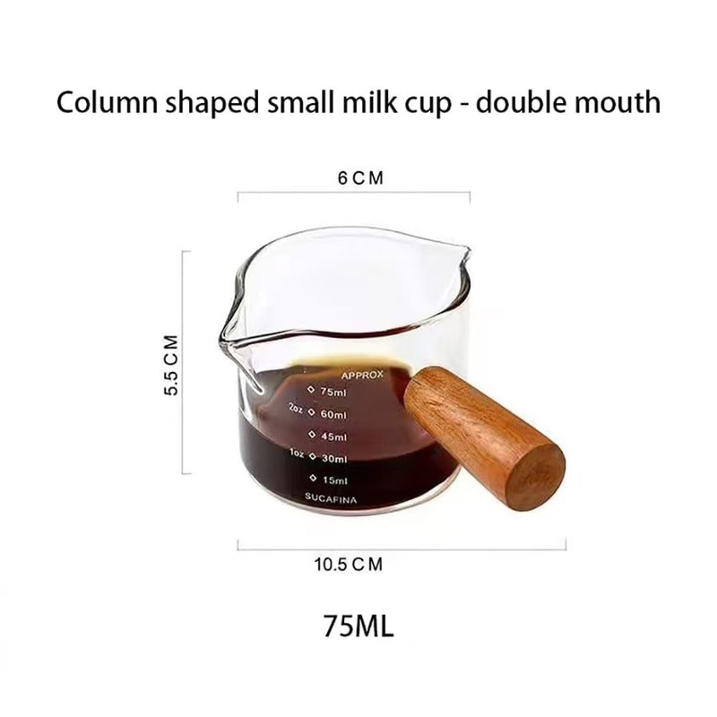 ANAKAO Espresso cup, small milk cup, side handle double V-mouth