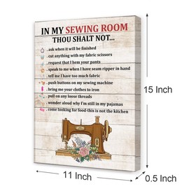 OTINGQD Sewing Room Canvas Wall Art,Sewing Office Decor,Sewing Lovers Gifts 11'' × 15''