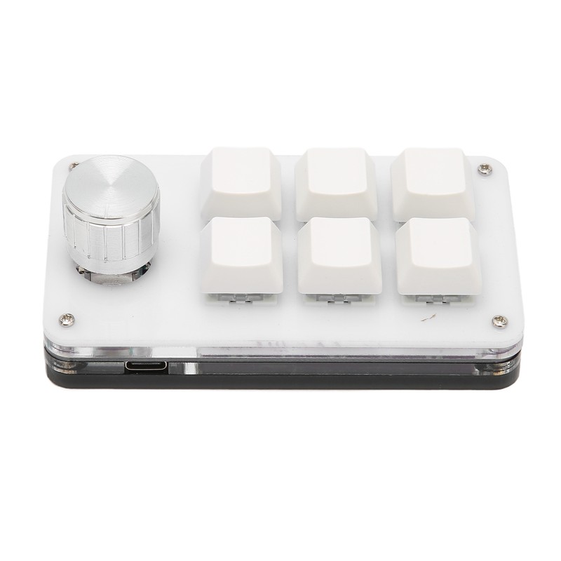 6 Key One Handed Mechanical Keyboard with Knob Wired Plug