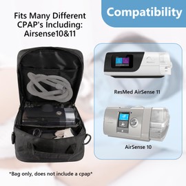 Travel Bag, Travel Carrying Bag Compatible with Airsense 10, Airsense 11, ResMed Air Mini, Dreamstation Machine and Accessories Storage Organizer Case (Bag Only)