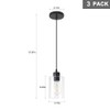 KLSS Modern Black Farmhouse Clear Glass Cylinder Pendant Light Fixture,Mini