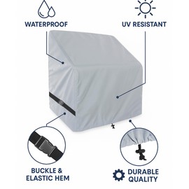 Waterproof Boat Bench Seat Cover - 39" x 24" x 35" Leaning Post Cover, Pontoon Boat Seat Covers Fitted, UV Resistant - Elastic Heavy Duty Outdoor Rain Dust Sun Defense - Durable for Boats