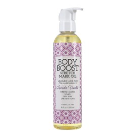 Body Boost Lavender Vanilla Stretch Mark Oil 8oz, Pregnancy and Nursing Safe Skin Care
