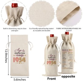 FBCCZEY Funny 70th Birthday Gifts for Women Men Wine Bag, Birthday Gifts for 70 Year Old Woman Wine Bags, Happy Anniversary 70th birthday Party Decorations for Women Men Wine Bottle Bag