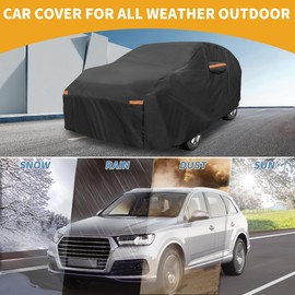 Partuto Car Cover Waterproof All Weather Sun Rain Protection Full Exterior Cover for Subaru Legacy Hatchback 190T-PU Black with Left Side Zippers