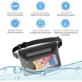 Canotagio Bolsa Impermeable/Cangurera Sumergible a Prueba de Agua Tamaño Extra Grande. Perfecta para Deportes, Senderismo, la Playa y la Alberca. Disponible en 3 Colores.