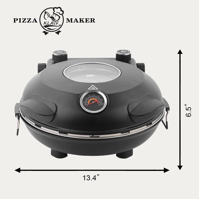 Pizza Maker Electric, 4-Min-Pizza in 1200W Pizza Oven, 31cm Refractory