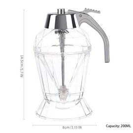 xixibuy Honey dispenser no drip, Acrylic large syrup dispenser, Modern honey dispenser, Maple syrup dispenser, Diamond Design, Honey Jar for Home Kitchen Storage Honey & Syrup(200ml-Acrylic)