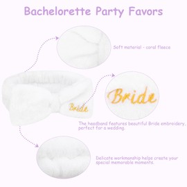 Jaciya Bachelorette Party Favors Spa Makeup Headband 8 Packs Bride Bridesmaid Headband Bridal Shower Gifts Wedding Hair Accessories(White,Purple)
