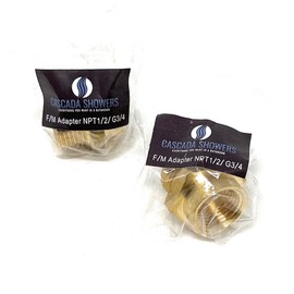 G Thread (Metric BSPP) Male to NPT Thread Female Pipe Fitting Adapter - Lead-Free Adapter (Two,3/4" x 1/2")