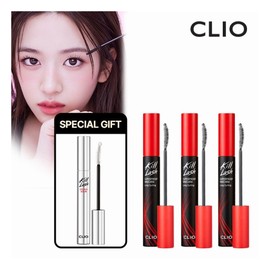CLIO Kill Lash Mascara Full Package 001 Long Curling Mascara 3 Pieces + Eyelash Nourishing Serum / CLIO 킬래쉬 마스카라 풀패키지 001 롱컬링 마스카라 3개 + 속눈썹 영양제