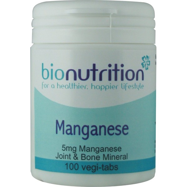 Bio Nutrition Manganese 5mg : Joint Health Mineral : 100 vegi-tabs